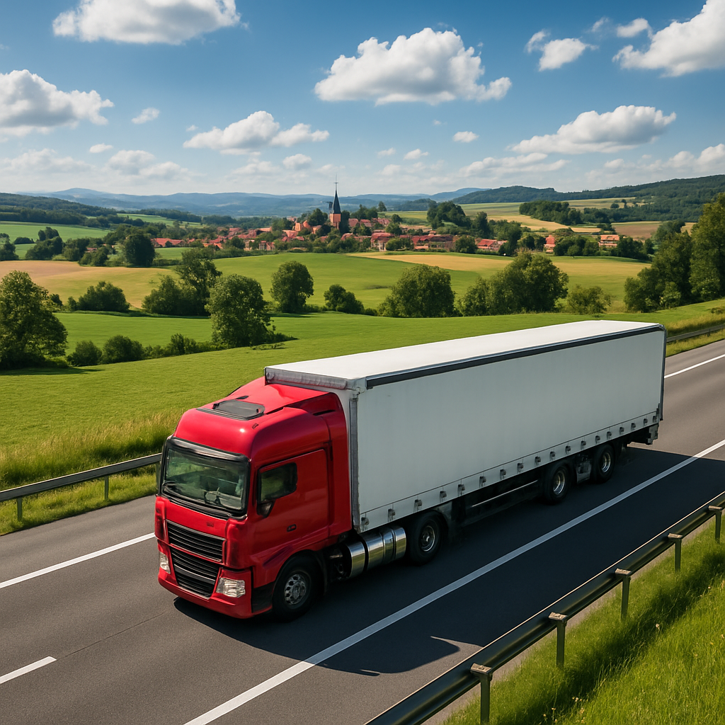 truck on the road in europe-1